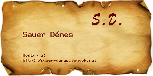 Sauer Dénes névjegykártya